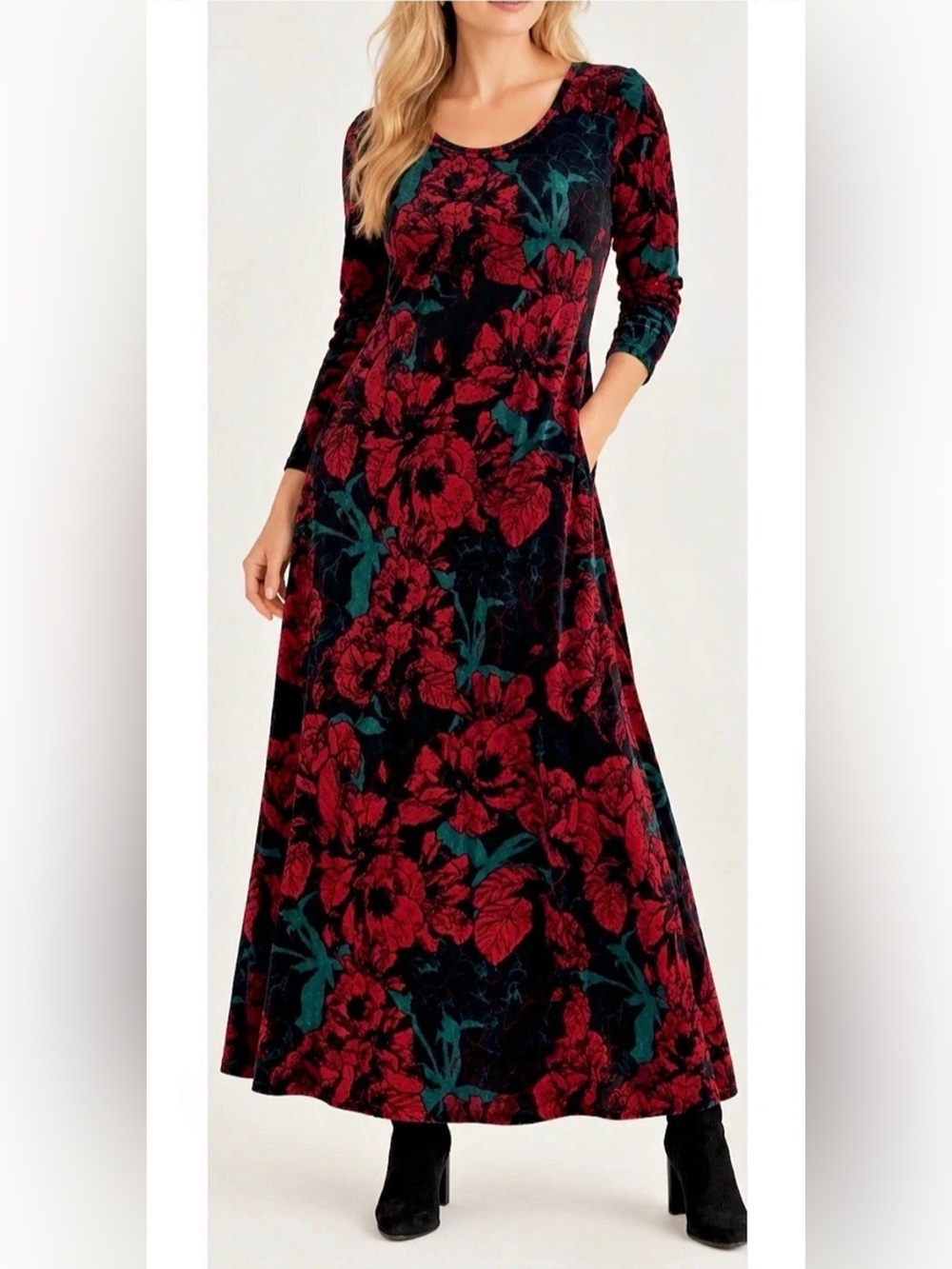 NWT Soft Surroundings Santiago stretch velvet dress sz 2X